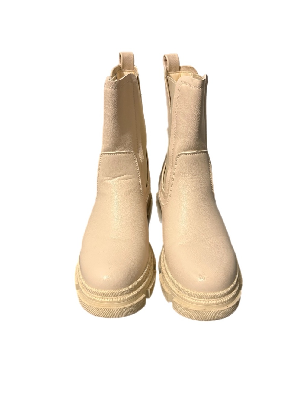 Yetier beige, mid-calf Chelsea lug boots - Picture 4 of 8